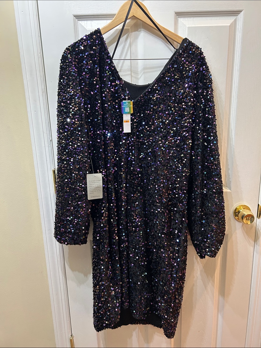 Love By Design Black Sequin Long Sleeve Dress